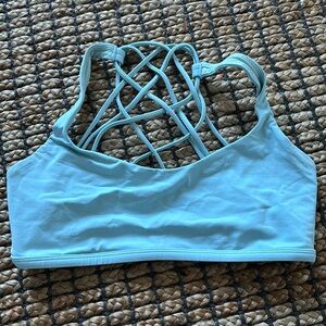 Lululemon Free to be wild strappy sports bra - baby blue / sky light blue - sz 8